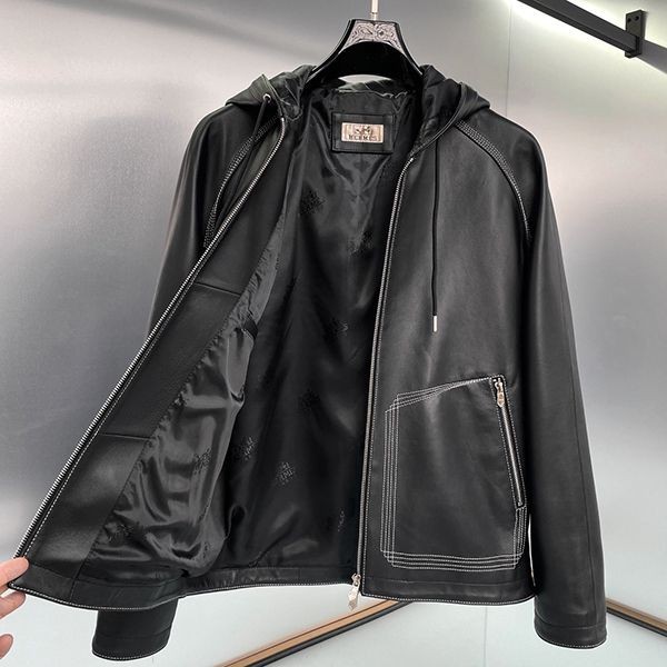入手困難品！エルメス フーデッドジャケット コピーラムレザー erd01062